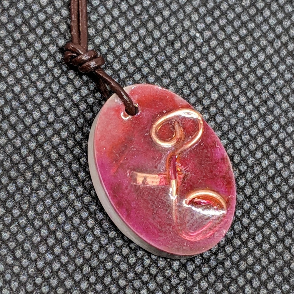 Handcrafted Concrete, Copper, & Resin Pendant